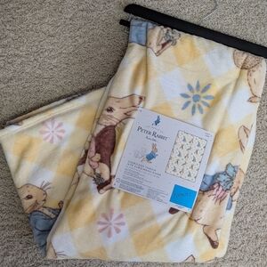 Beatrix Potter Peter Rabbit Oversized Plush Throw w/ Gingham & Floral Design 🌸